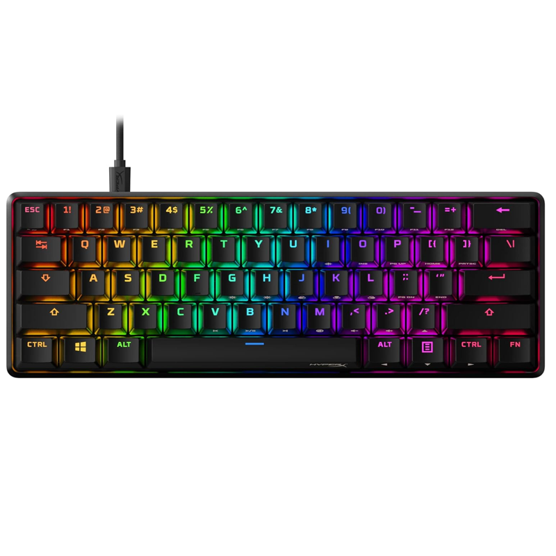 HyperX Alloy Origins 60 - Mechanical Gaming Keyboard - Ultra Compact 60% Form Factor - Tactile Aqua Switch - Double Shot PBT Keycaps - RGB LED Backlit - NGENUITY Software Compatible, Black